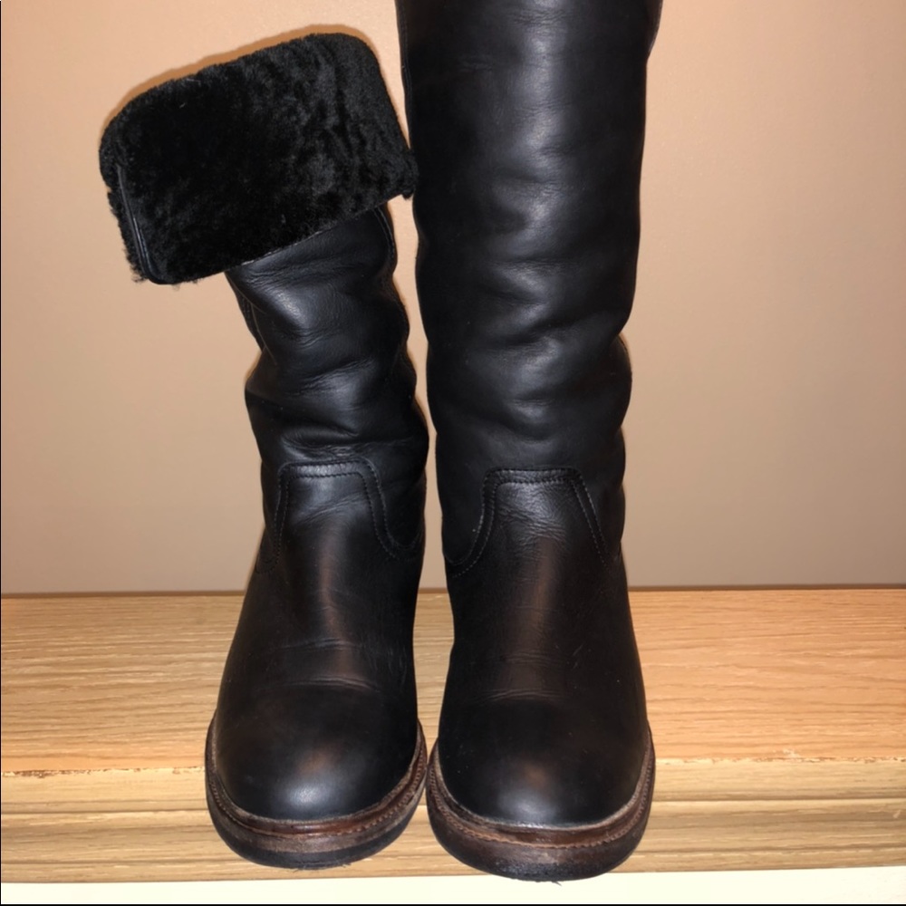 Tall FRYE shearling lined boots